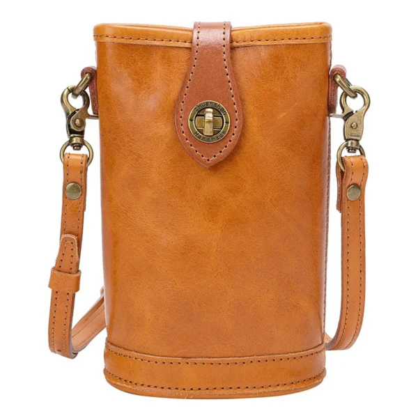 Sac Cylindrique en Cuir Véritable | Élégance Artisanale au Design Rétro