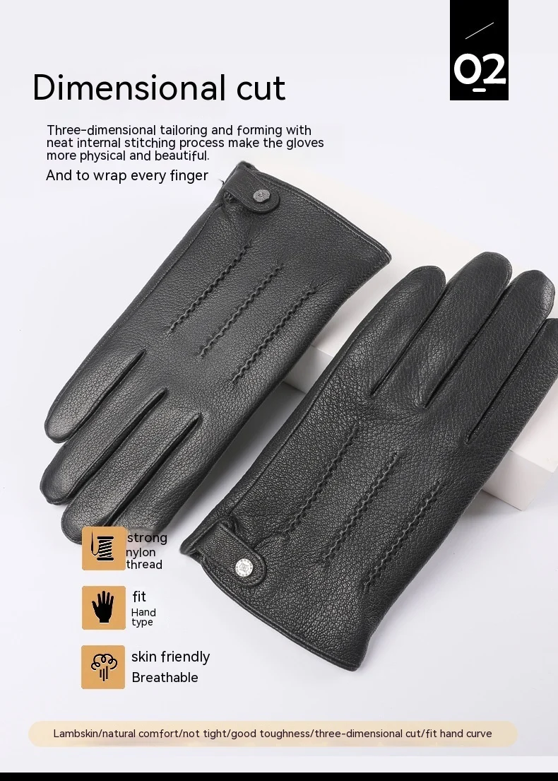 Gants en Cuir Véritable Doublés en Polaire – Chaleur et Élégance pour l’Hiver 9