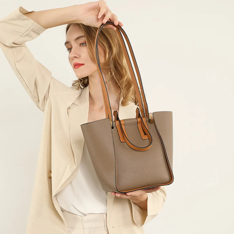 Sac à Main en Cuir Color Block - Modèle Commute Polyvalent 4