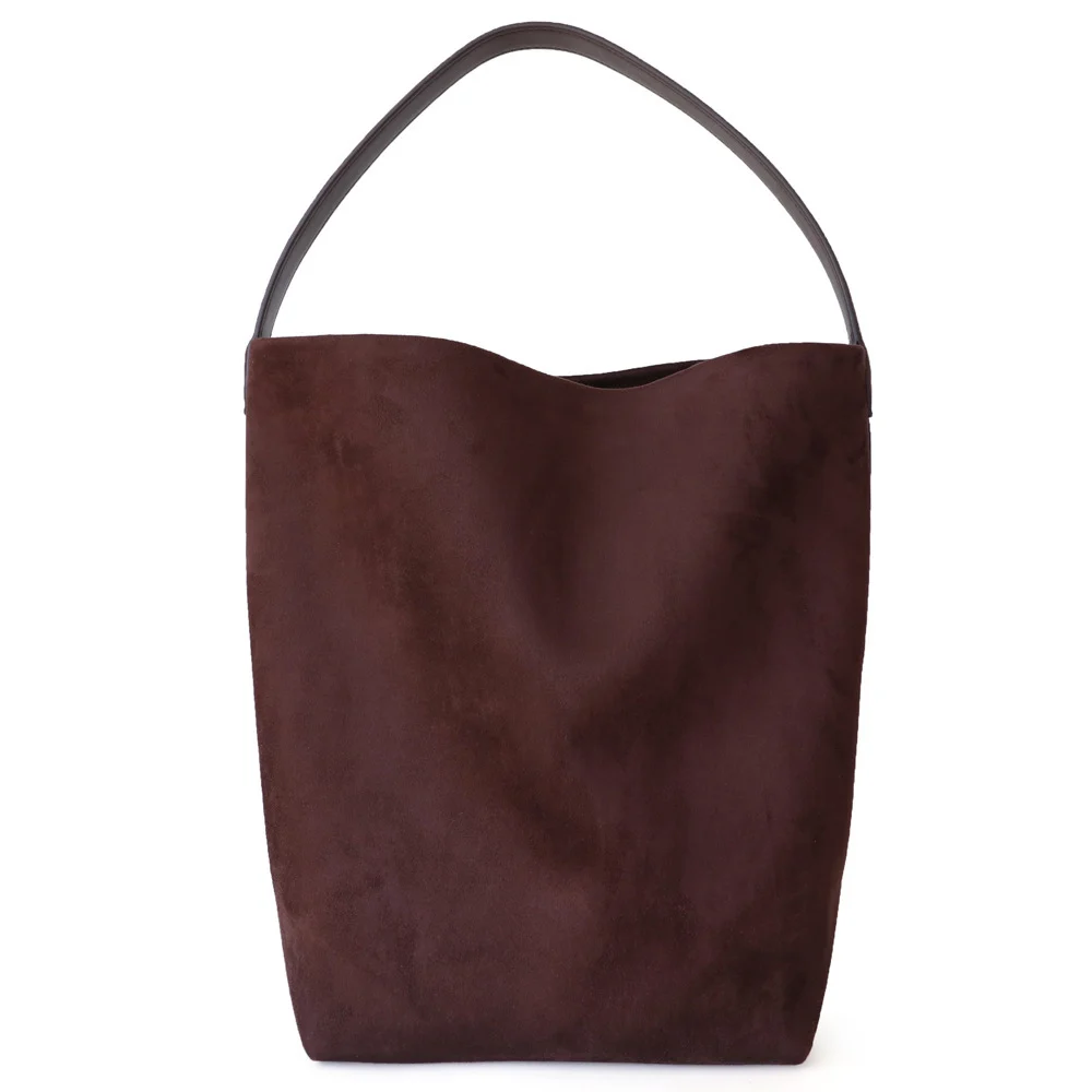 Sac Seau en Suède et Cuir de Vachette - Grande Capacité 6