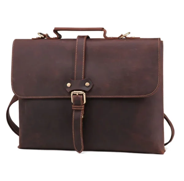 Sacoche business cuir Crazy Horse vue face avant