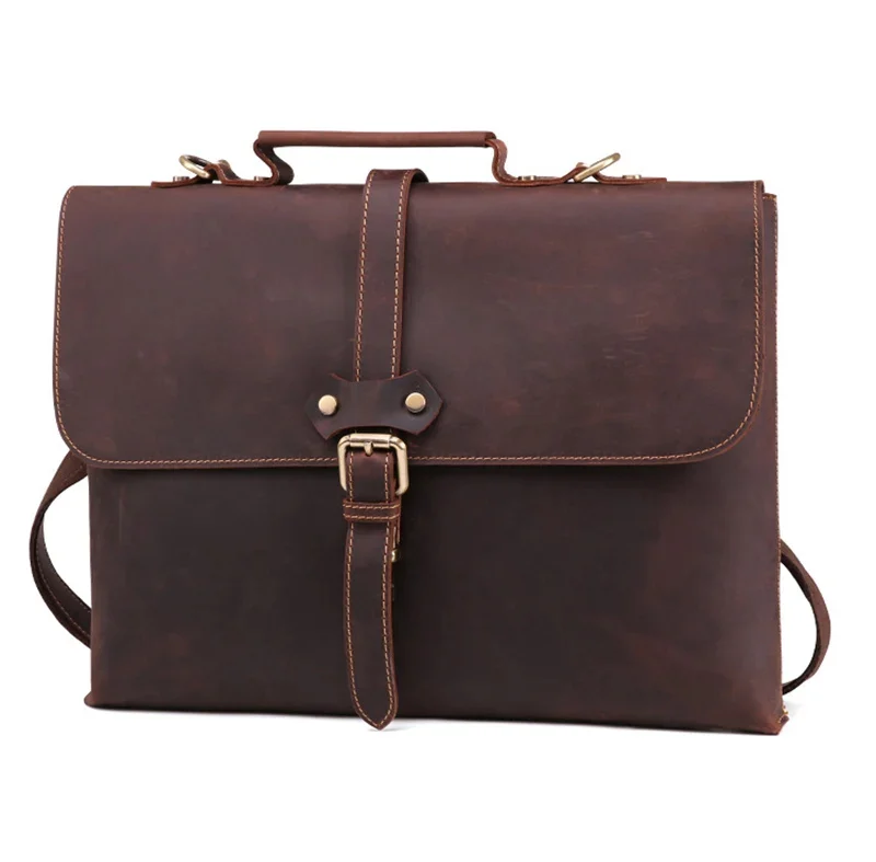 Sacoche business cuir Crazy Horse vue face avant