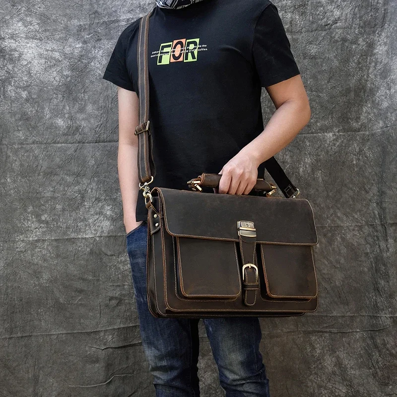 Crazy Horse Leather Briefcase