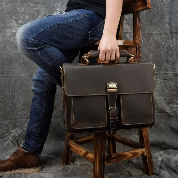 Crazy Horse Leather Briefcase