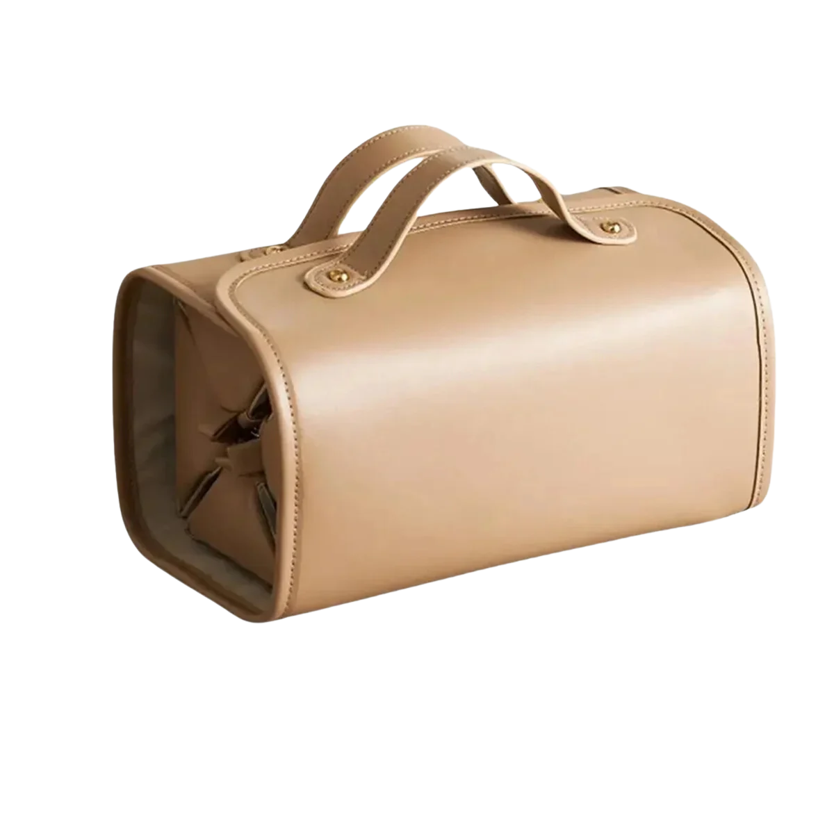 Grande Trousse de Toilette Pliable - Sac de Rangement Imperméable et Portable pour Femme 1 Grande Trousse de Toilette marron Pliable pour Femme est conçue pour les femmes modernes qui recherchent à la fois style et praticité
