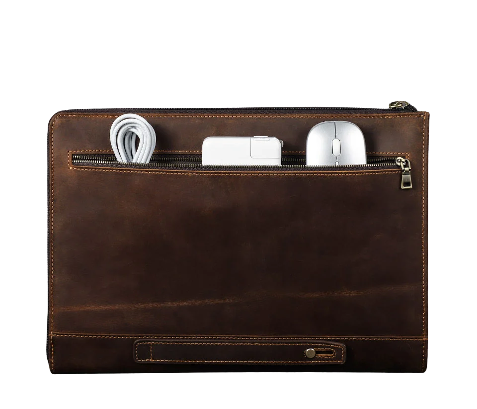 Housse Premium Macbook En Cuir Crazy Horse Collection Business Elite Modifié
