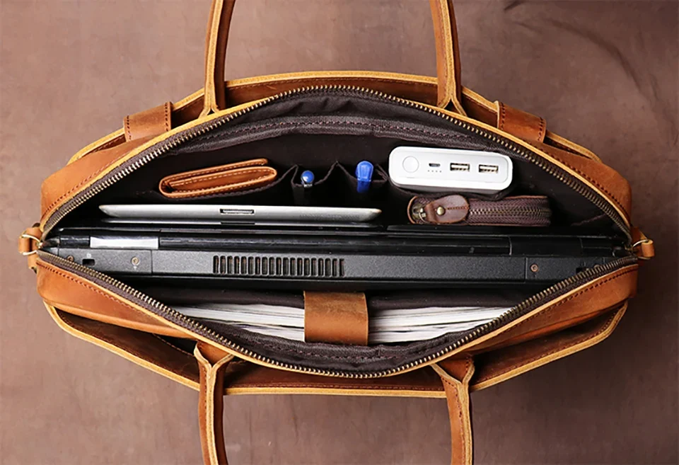 Porte-documents Voyage Cuir Vintage - Collection Heritage_inteireur