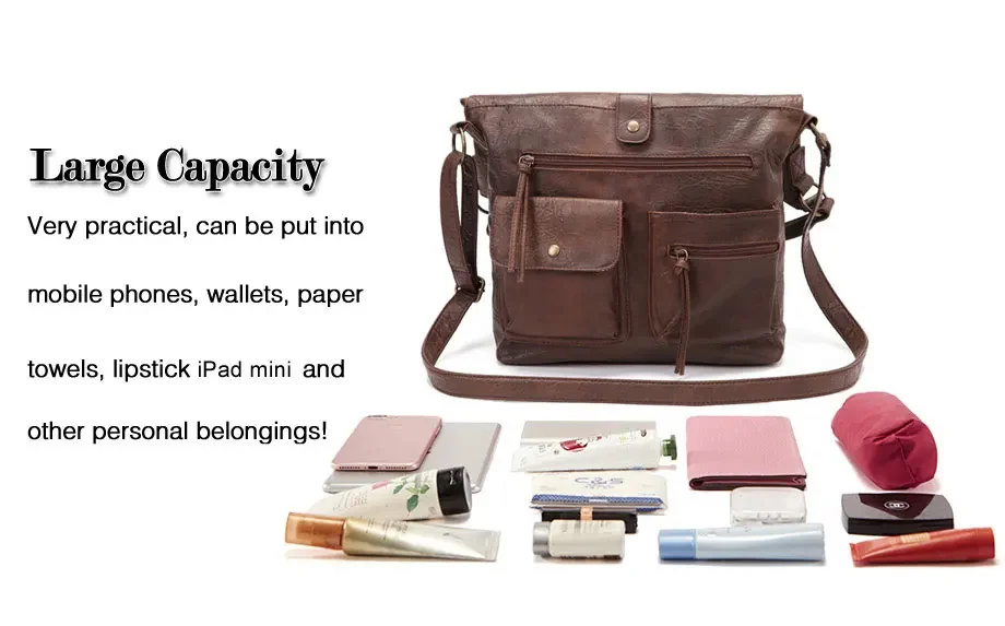 Vue latérale du sac à main pliable marron avec fermeture éclair