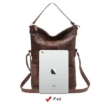 Sac bandoulière vintage marron pour femme avec poignées souples