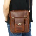 Sac Bandoulière en Cuir Crazy Horse pour Homme - Mode Décontractée 8
