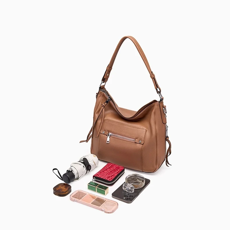 Sac Bandoulière en Cuir Véritable - Grande Capacité avec Design Rétro 5