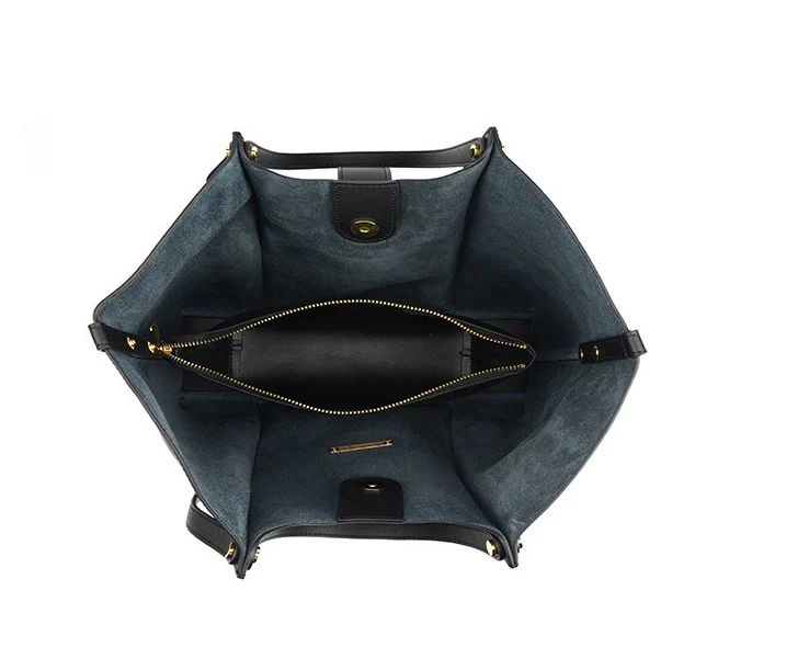 Sac Cabas en Cuir Véritable Grande Capacité pour Femme - Modèle Haut de Gamme 9 Sac Cabas en Cuir Véritable Grande Capacité pour Femme – interieur