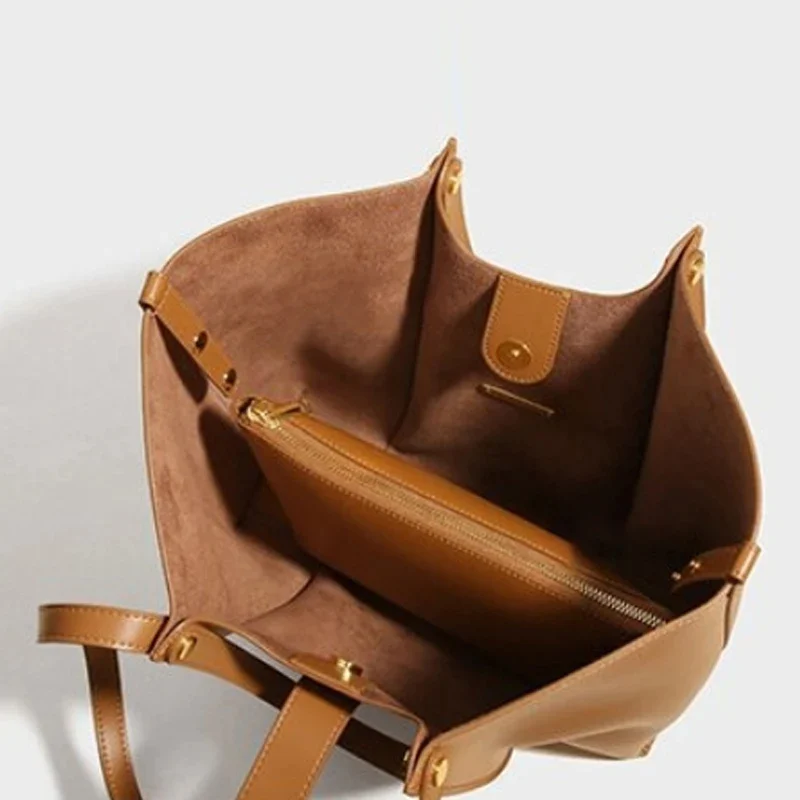 Sac Cabas en Cuir Véritable Grande Capacité pour Femme