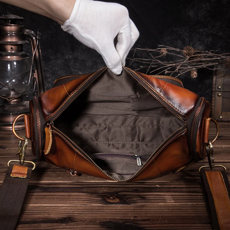 Sac à Bandoulière en Cuir Rétro - Modèle Pillow en Cuir de Vachette 3 interieur du Sac à Bandoulière en Cuir Rétro - Élégance Vintage en Cuir Véritable