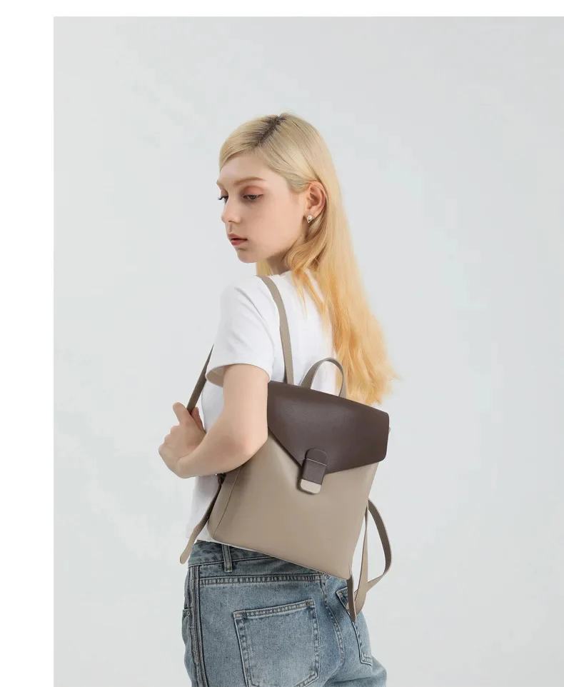 Sac à dos café/abricot avec poches multiples