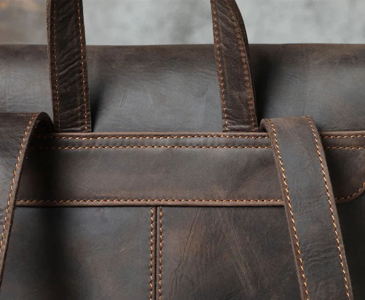Sac à Dos Rétro en Cuir Véritable - Modèle Simple et Élégant en Cuir de Première Couche 5