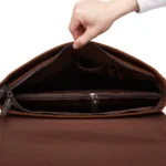 Serviette Business Homme en Cuir Première Couche_interieur vide