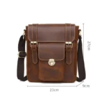 Sac Bandoulière en Cuir Crazy Horse pour Homme - Mode Décontractée 12