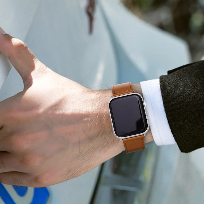 Bracelet Apple Watch en Cuir Véritable | Élégance et Confort 2