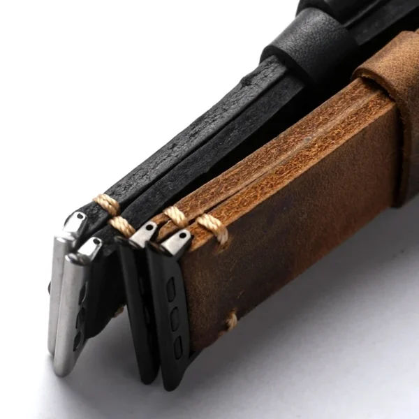 Bracelet Montre Apple en Cuir Épais Fait Main