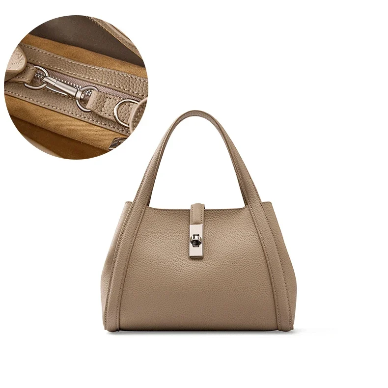 Sac à Main Coréen Stylé Grande Capacité En Cuir Véritable 5