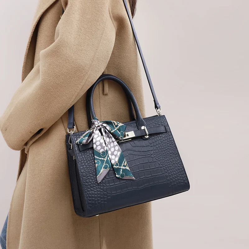 Aidrani – Sac à Main en Cuir Véritable Motif Crocodile | Élégance et Grande Capacité 2