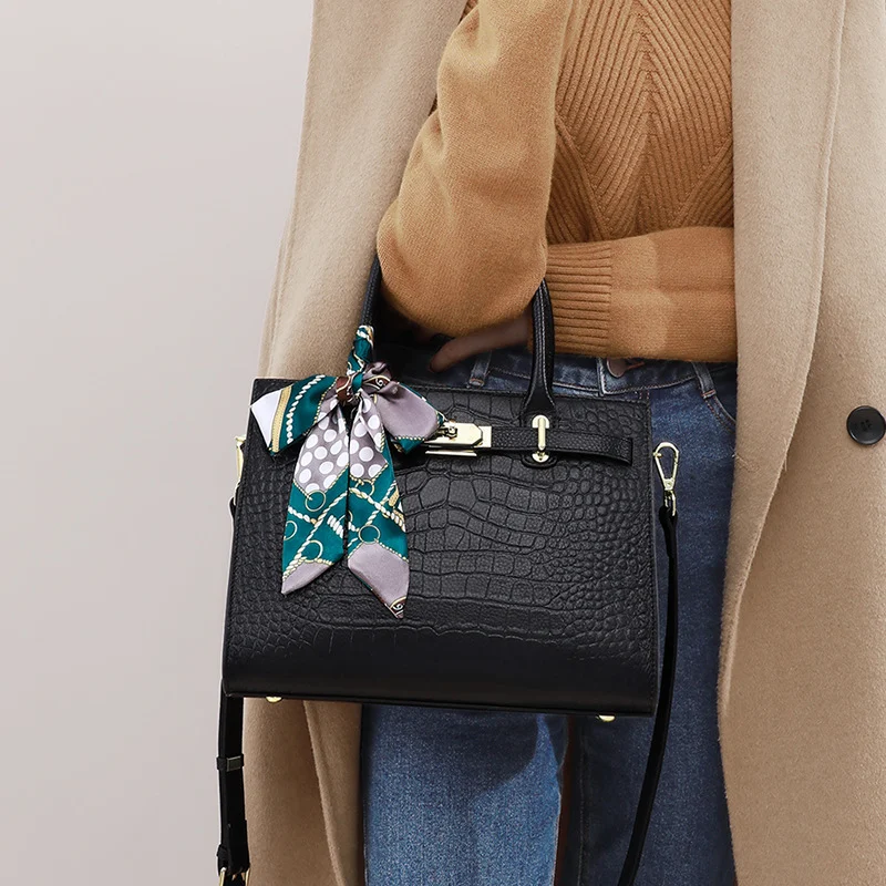 Aidrani – Sac à Main en Cuir Véritable Motif Crocodile | Élégance et Grande Capacité 3