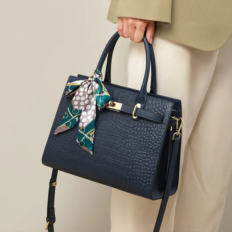 Aidrani – Sac à Main en Cuir Véritable Motif Crocodile | Élégance et Grande Capacité 4