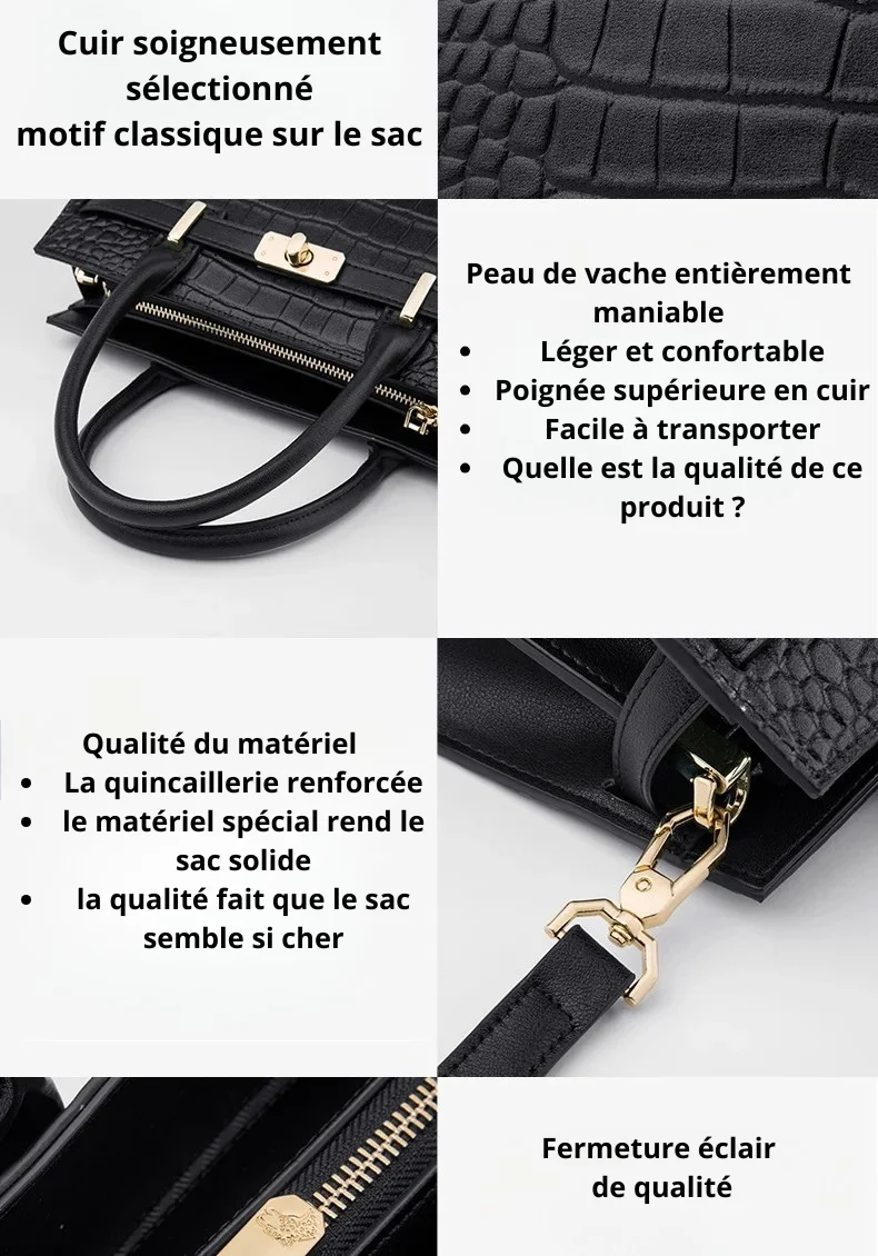 Julia – Élégance Croco & Luxe Durable en Cuir Véritable Certifié 16