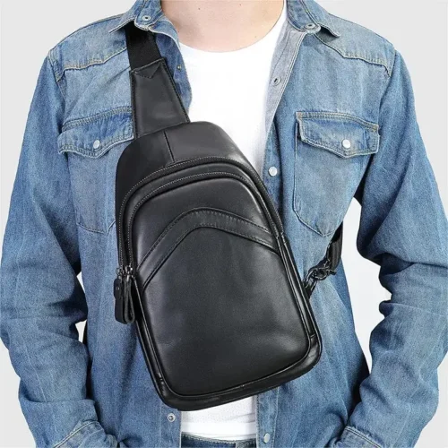 Sac à Bandoulière en Cuir Véritable – Élégance, Praticité et Polyvalence