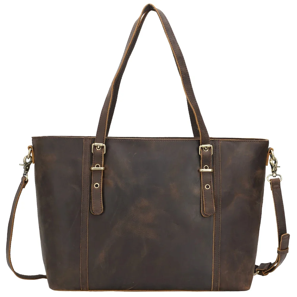 Sac à Main Vintage pour Femmes en Cuir Véritable de Vache