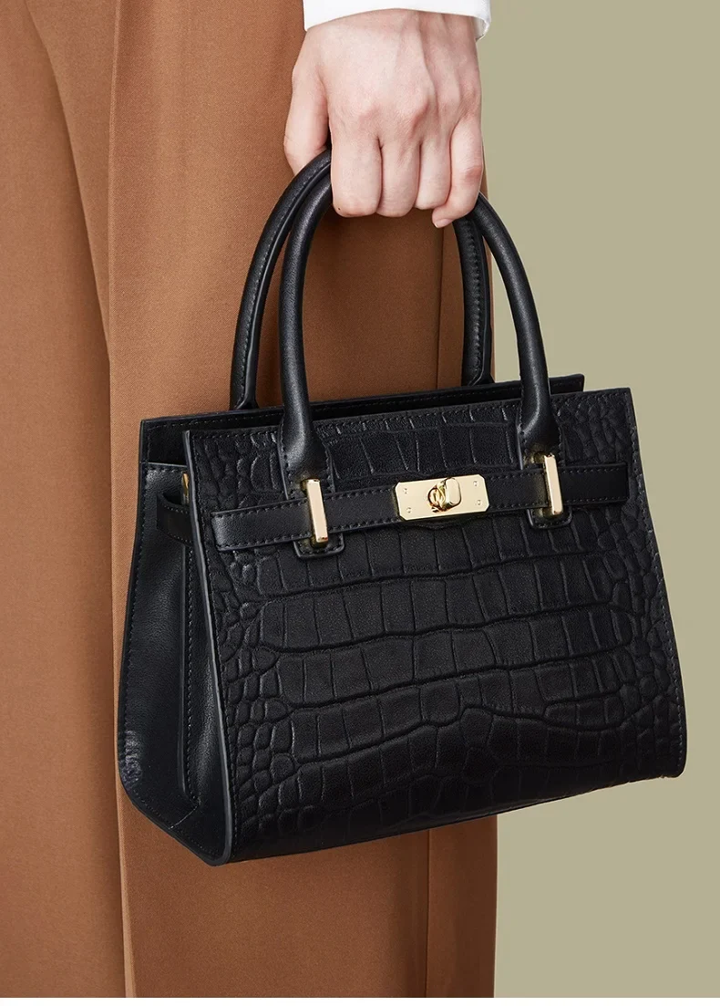 Sac à Main en Cuir Véritable Julia 2025 – Élégance et Fonctionnalité pour la Femme Moderne_noir
