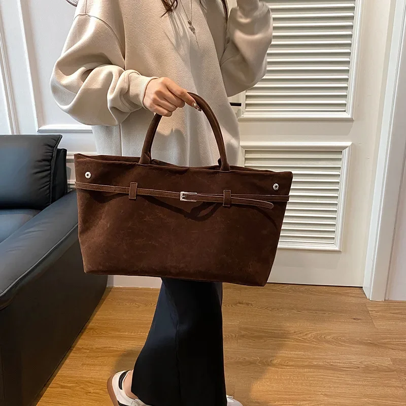 Sac Fourre-Tout Vegan en Daim Recyclé – Style Vintage Grande Capacité 8 Sac Fourre-Tout Vegan en Daim Recyclé – Style Vintage Grande Capacité